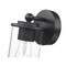 Z-Lite Thayer Vanity, 1-Light, 4.75 In.W x 5.75 In.L x 8.75 In.H, Matte Black/Clear 742-1S-MB - alternate 5